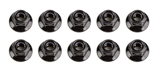 M5 Locknuts, Flanged, Black
