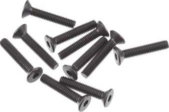 Hex Socket Flat Head M3x16mm Black (x10)