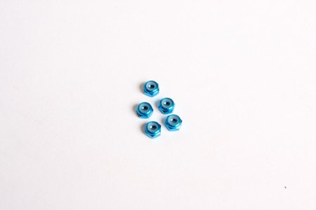 3mm Thin Aluminium Lock Nut - 5MM - Blue