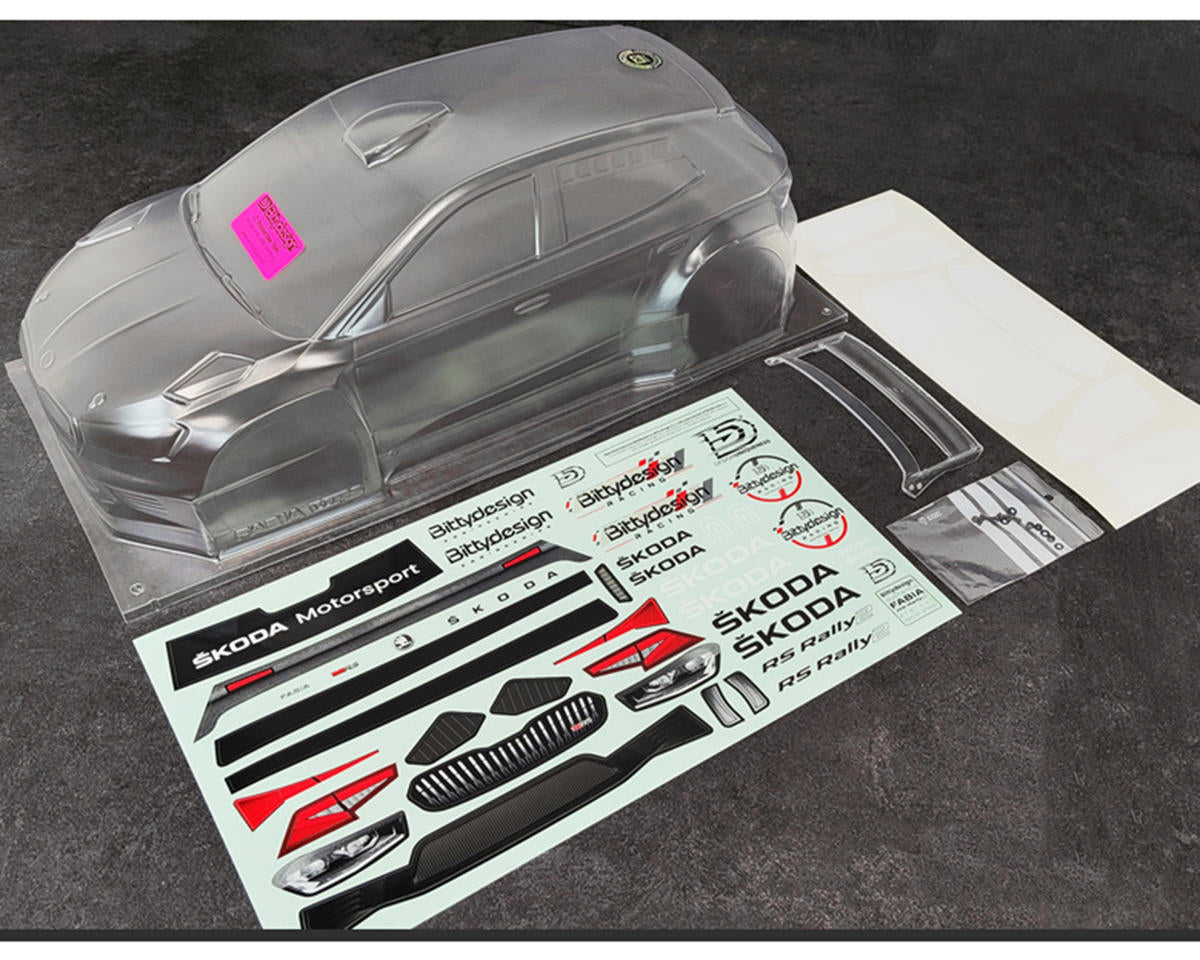 SKODA Fabia RS Rally2 1/10 Rally Body (Clear) (190mm) (Light Weight)