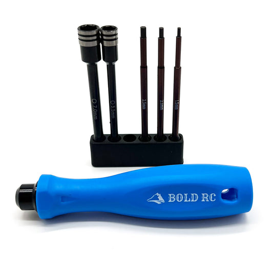 1/4" Quick Drive Hex & Nut Driver 5 Piece Set w/Handle