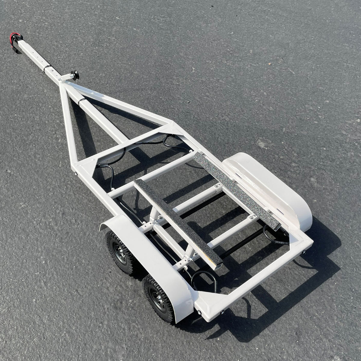 1/10 Scale Fully Adjustable Metal Boat Trailer with LED Lights (White)