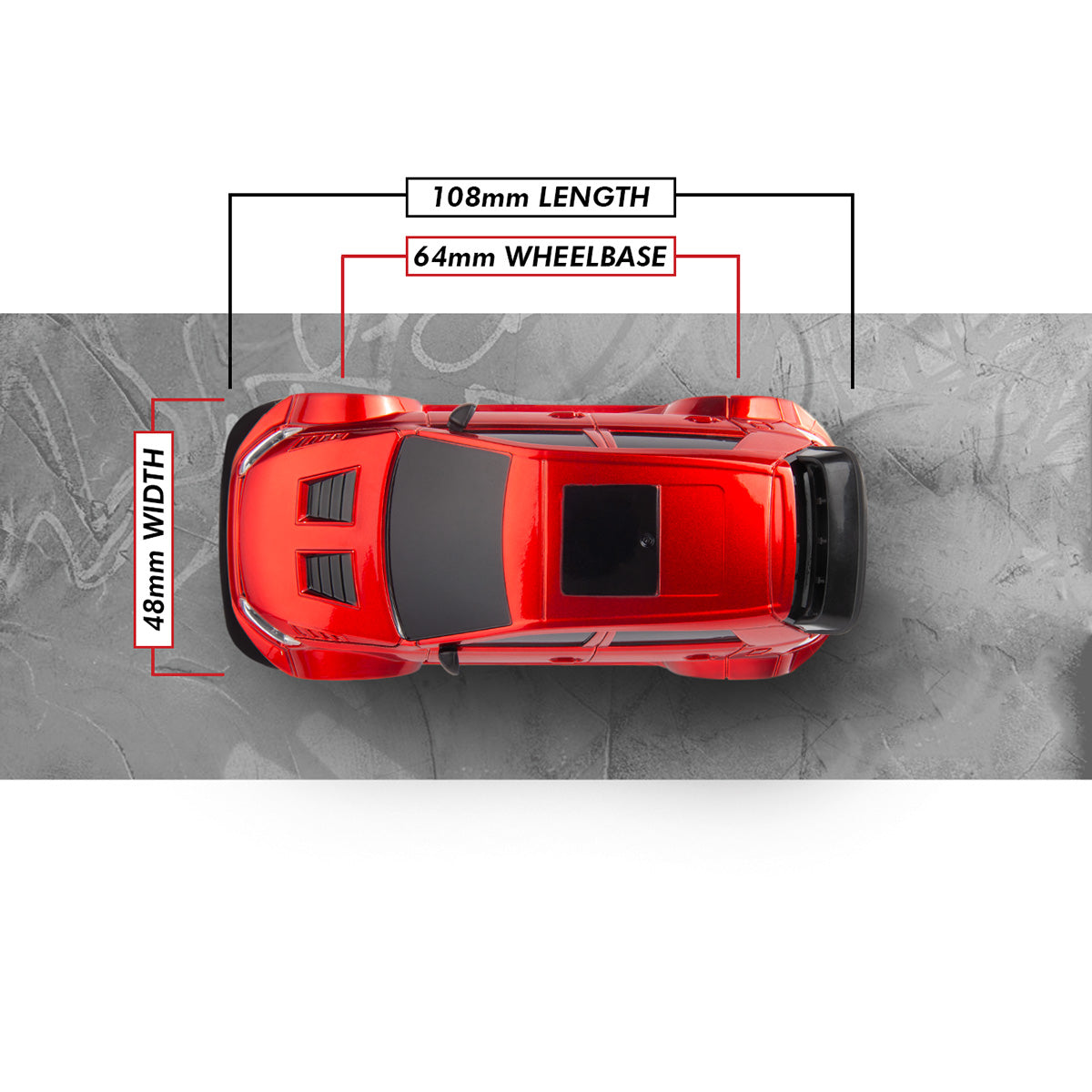 Myte D 1/43 Drift Car - Red
