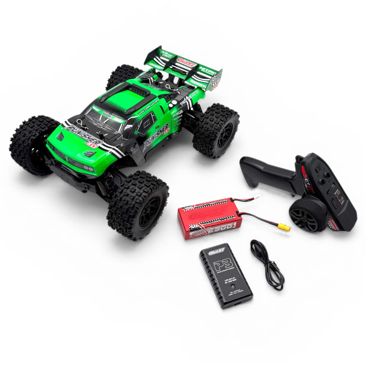 Punisher XD 4WD 2S Small Scale Monster Truck - Green