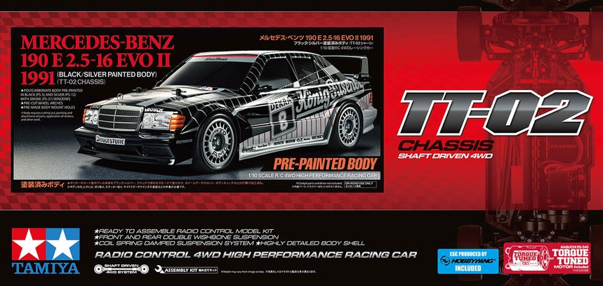 91' Mercedes-Benz 190 E 2.5-16 EVO II 1/10 (Limited Edition) (TT-02) (Pre-Painted Body)