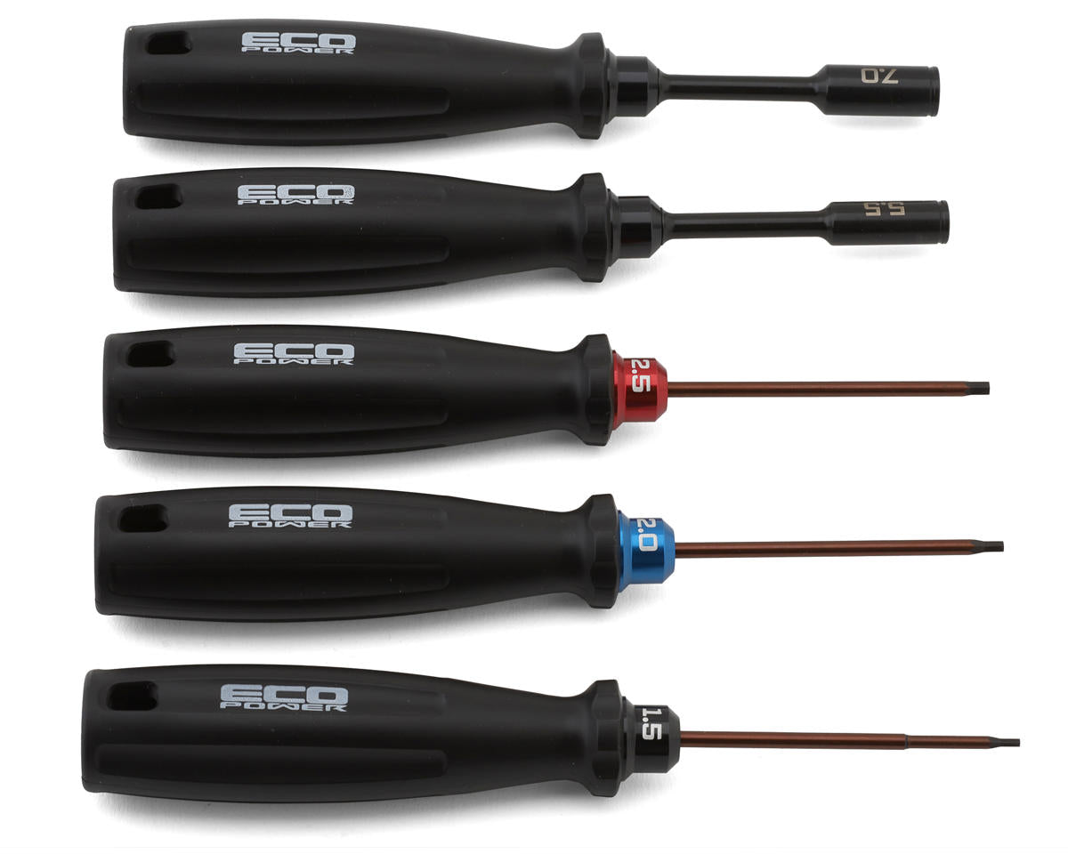 5-Piece RC Essential Tool Set (1.5/2.0/2.5mm Hex Drivers) (5.5/7mm Nut Drivers)