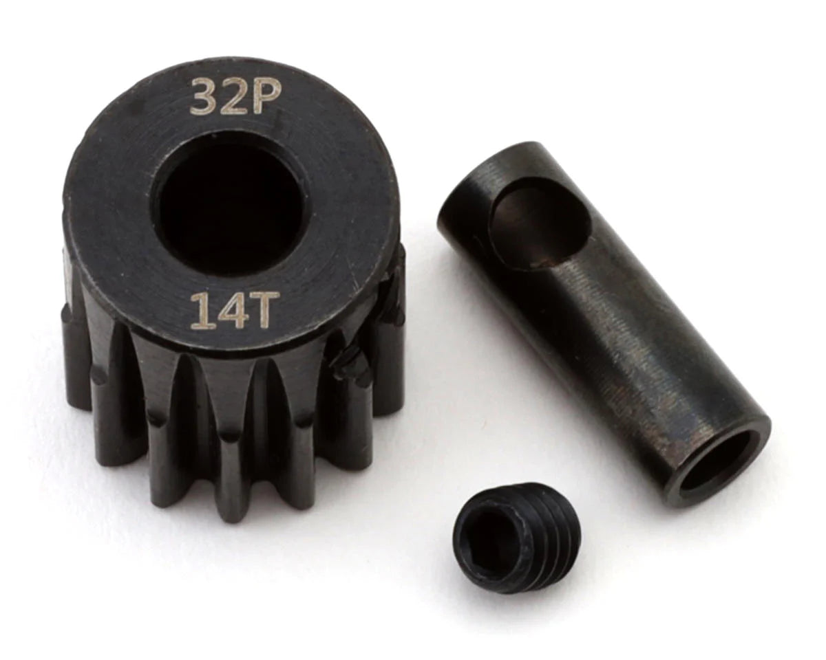 32P Pinion Gear (Mod .8) (5mm Bore) (14T) w/3.17mm Reducer Sleeve