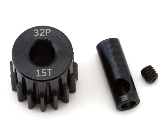 32P Pinion Gear (Mod .8) (5mm Bore) (15T) w/3.17mm Reducer Sleeve