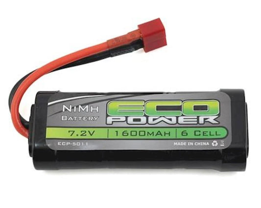 6-Cell NiMH 2/3A Stick Battery w/T-Style Connector (7.2V/1600mAh)