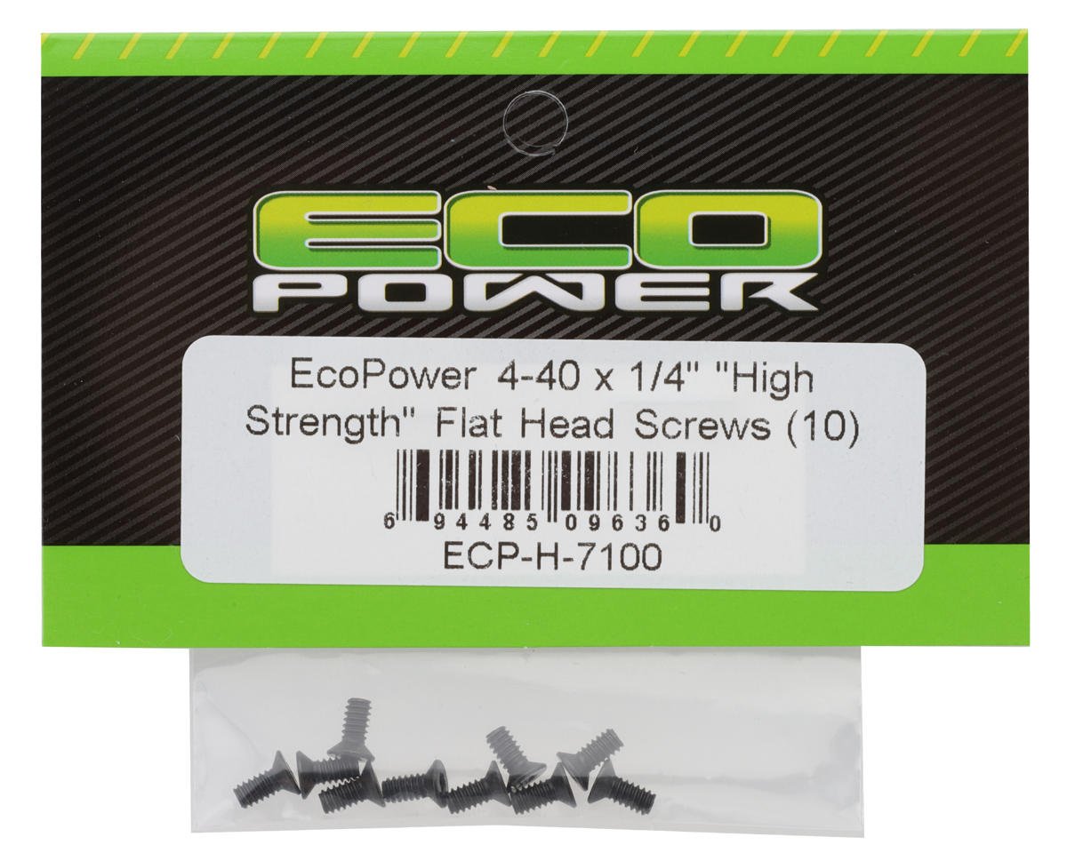 4-40 "High Strength" Flat Head Screws (10) (4-40x1/4")