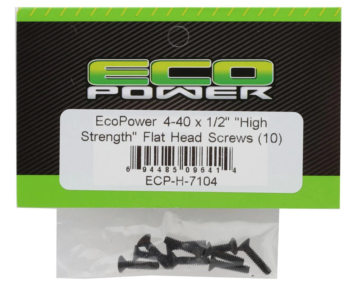4-40 "High Strength" Flat Head Screws (10) (4-40x1/2")