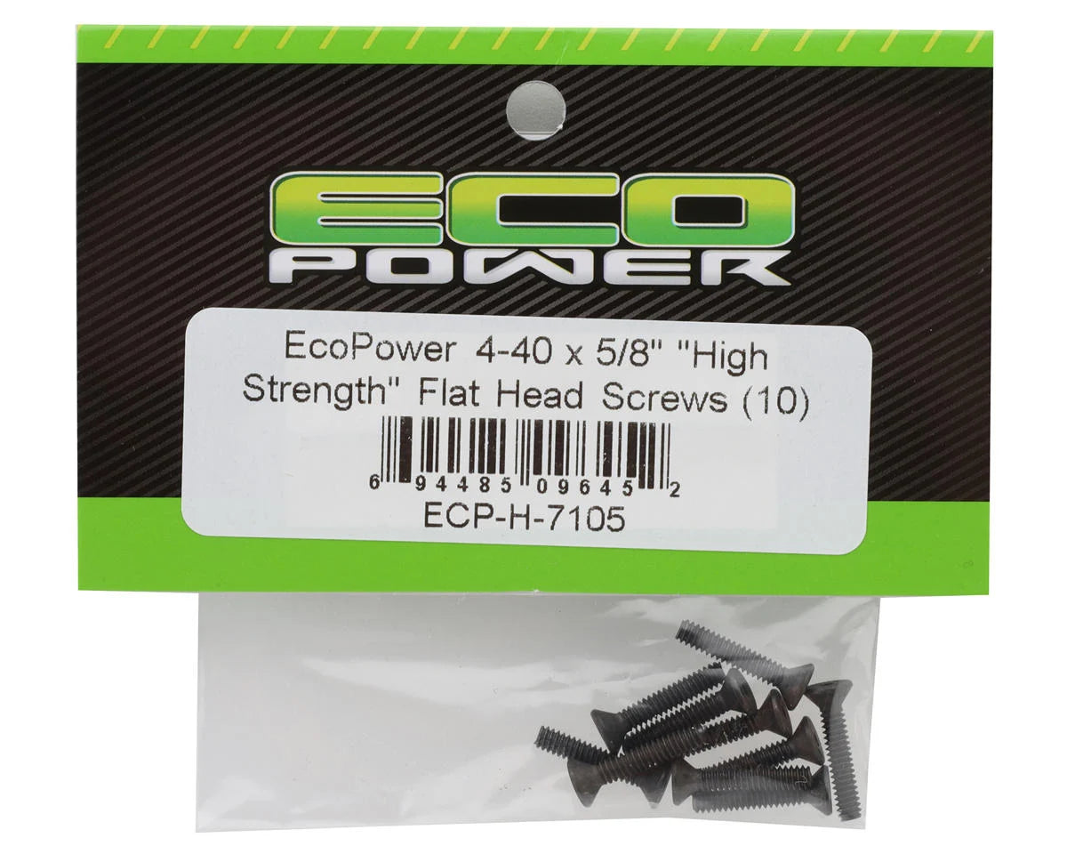EcoPower 4-40 "High Strength" Flat Head Screws (10) (4-40x5/8")