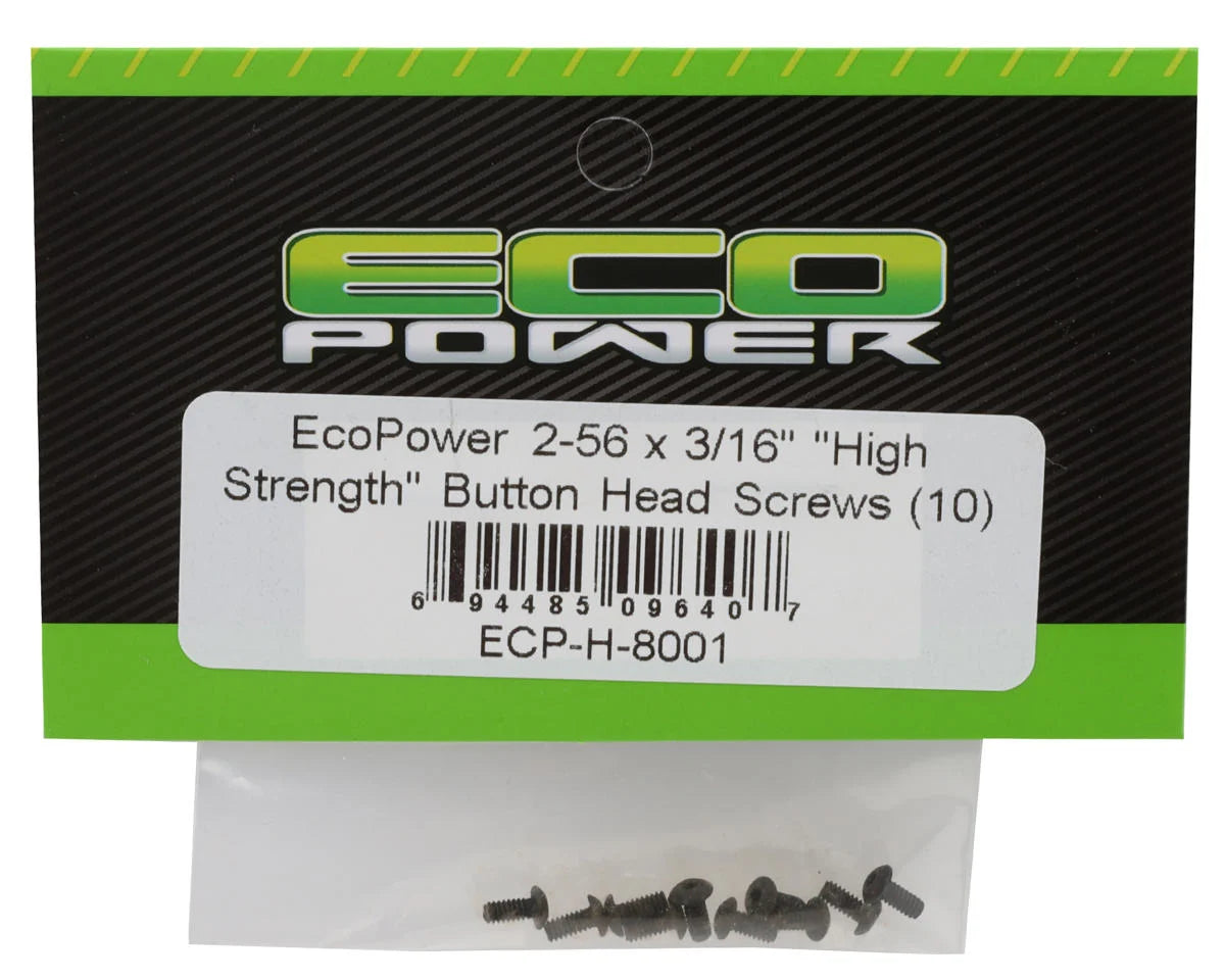 2-56 "High Strength" Button Head Screws (10) (2-56x3/16")