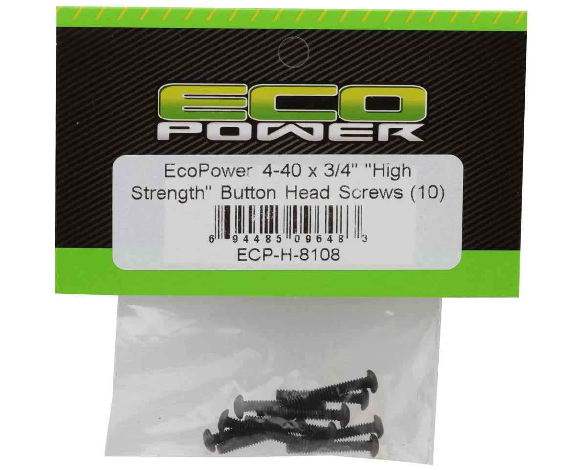 4-40 "High Strength" Button Head Screws (10) (4-40x3/4")