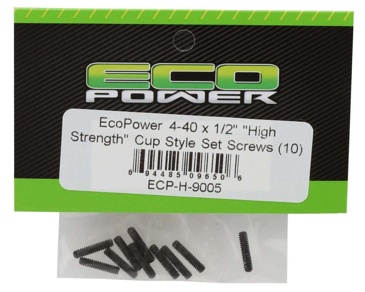4-40 "High Strength" Cup Style Set Screws (10) (4-40x1/2")