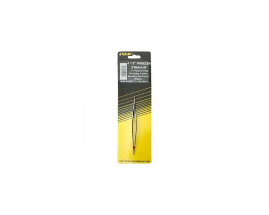 4 1/2" Straight Tweezers, Stainless Steel