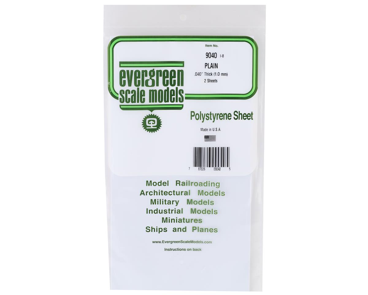 Polystyrene Plain Sheet .040" x 6" x 12" (2)