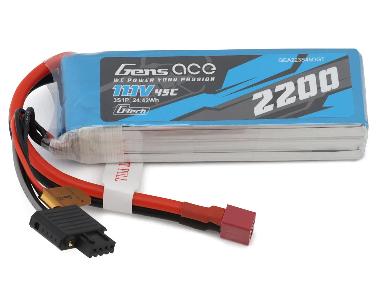 G-Tech Smart 3S LiPo Battery 45C (11.1V/2200mAh) w/Deans Connector
