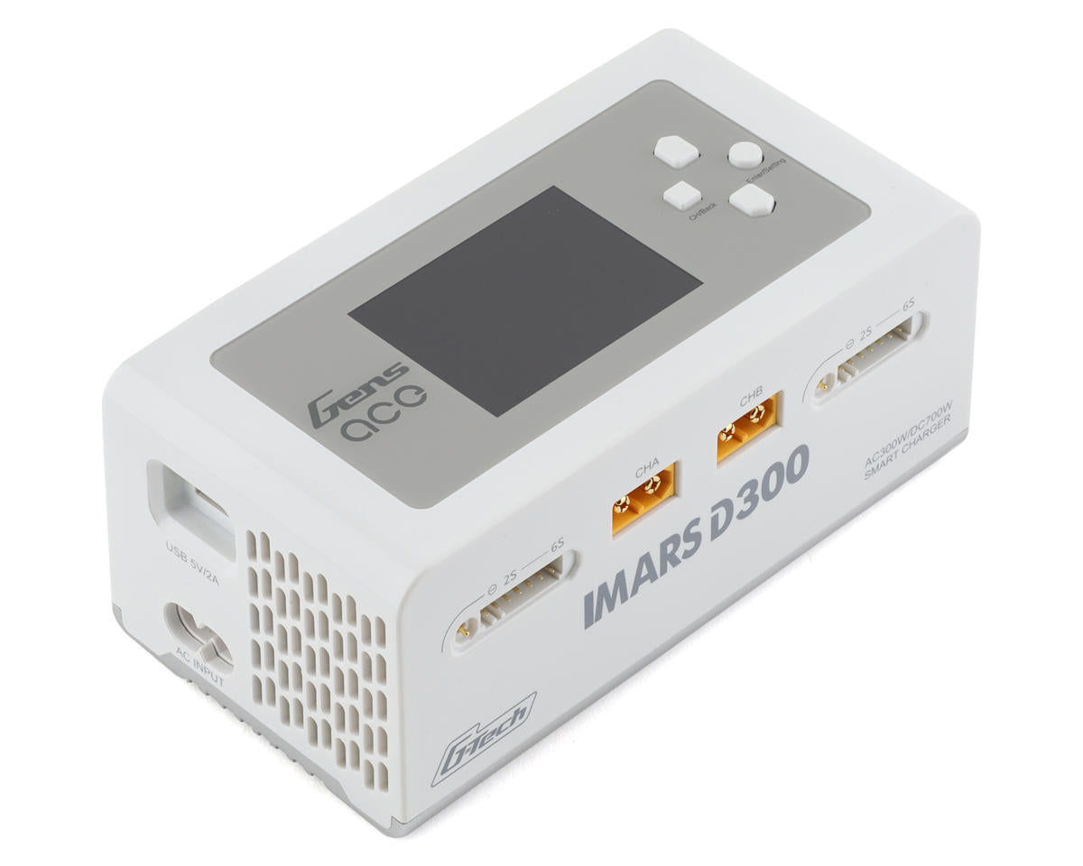Gens Ace Imars D300 G-Tech Smart Dual AC/DC Charger (6S/16A) WHITE
