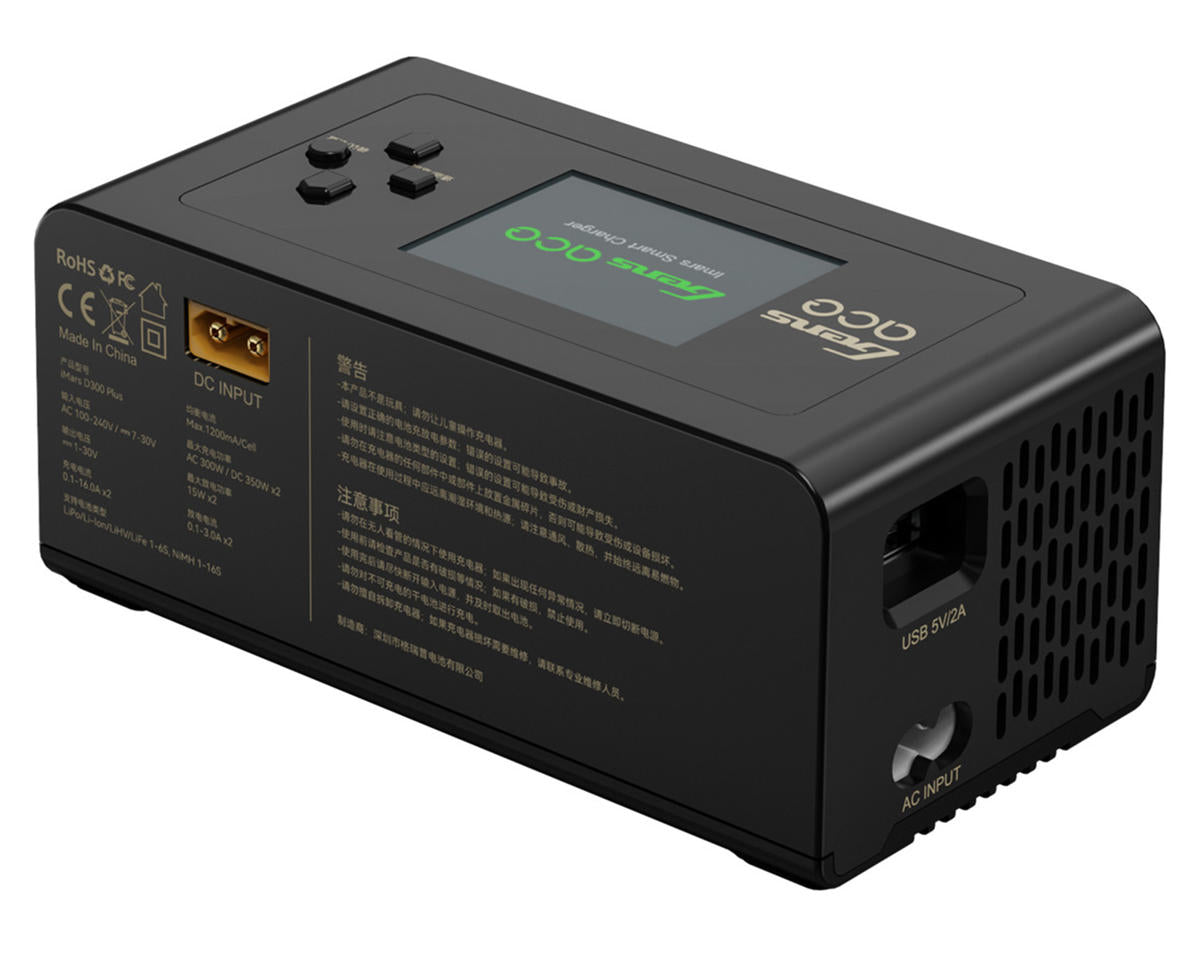 iMars D300 Plus G-Tech Smart Dual AC/DC Charger (Black) (6S/16A) (AC-300W) (DC-350W x2) w/Bluetooth App Control