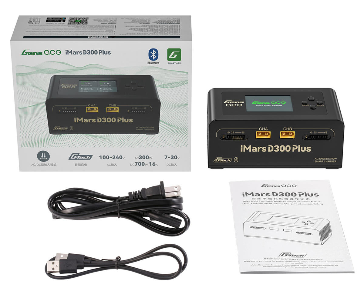 iMars D300 Plus G-Tech Smart Dual AC/DC Charger (Black) (6S/16A) (AC-300W) (DC-350W x2) w/Bluetooth App Control