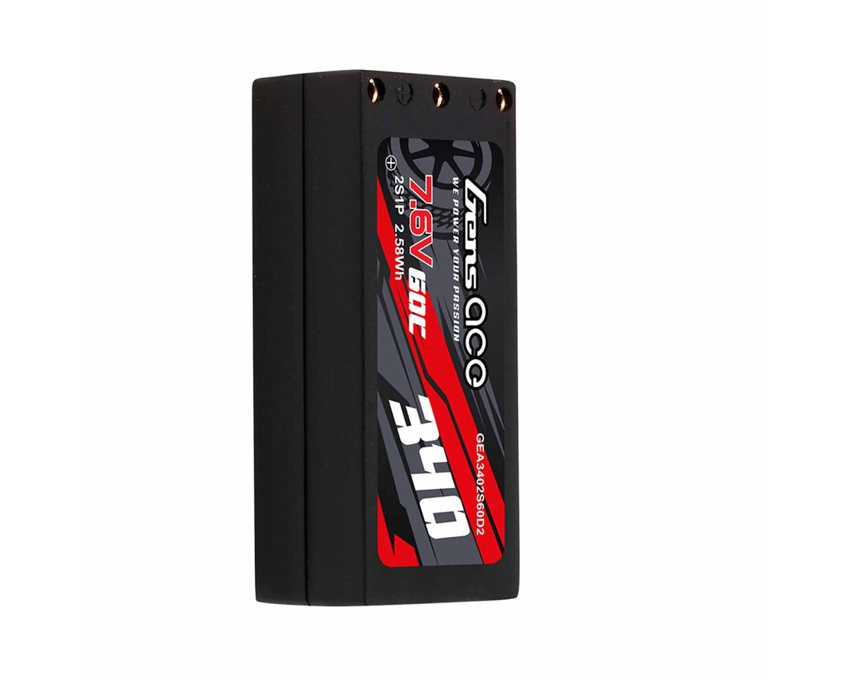 2S 60C Hardcase Shorty LiHV Battery (7.6V/340mAh) w/2mm Bullets