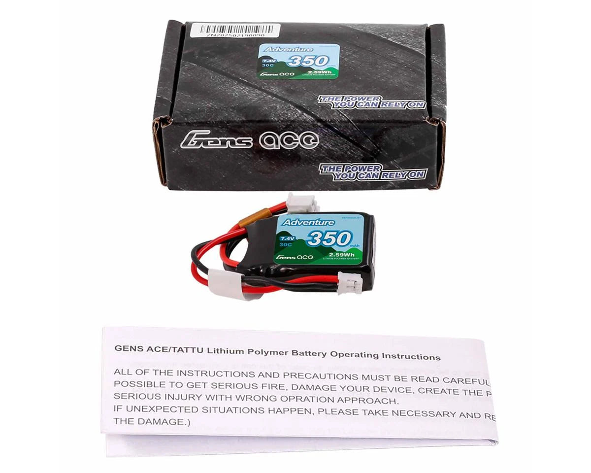 2S 30C Adventure LiPo Battery (7.4V/350mAh) w/JST