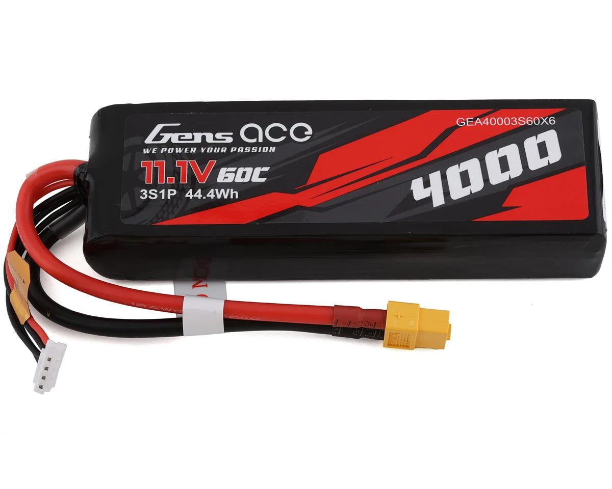 Gens Ace 2S LiPo Battery 60C (11.1V/4000mAh) W/XT60
