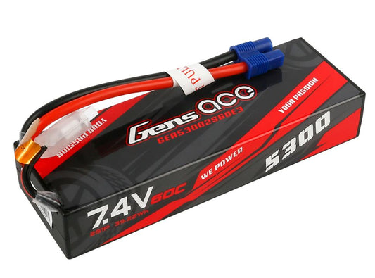 Gens Ace 5300mAh 2S 7.4V 60C Hard Case EC3