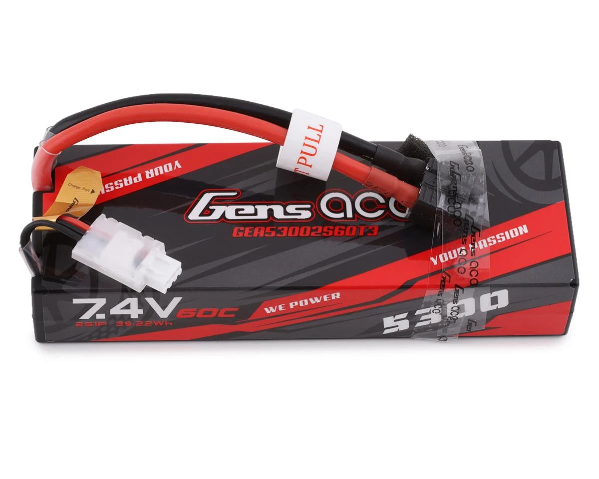 Gens Ace 2s LiPo Battery Pack 60C (7.4V/5300mAh) w/Universal Connector