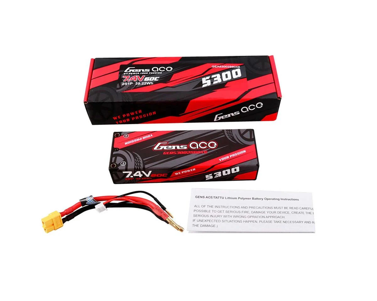 2S 60C Hardcase Lipo Battery (7.4V/5300mAh) w/XT60 Connector