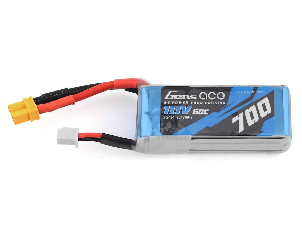 Gens Ace 3s LiPo Battery 60C (11.1V/700mAh)  w/XT-30 Connector