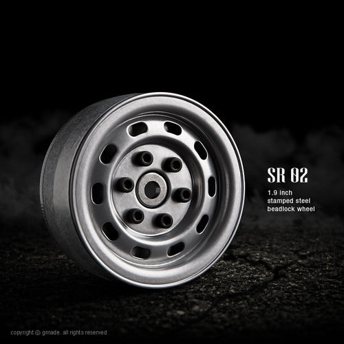 1.9 SR02 Beadlock Wheels (Semigloss Silver) (2)