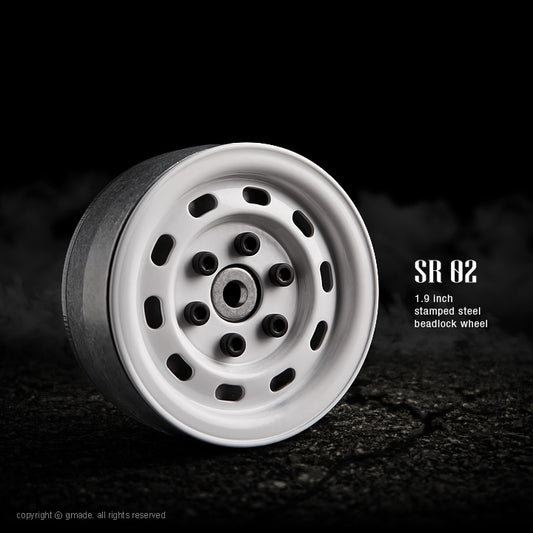 1.9 SR02 Beadlock Wheels (Gloss White) (2)