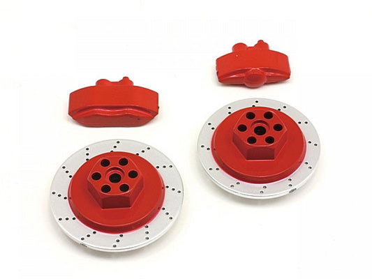 E10 Brake Disc & Caliper Set (4 TOTAL) (Red)