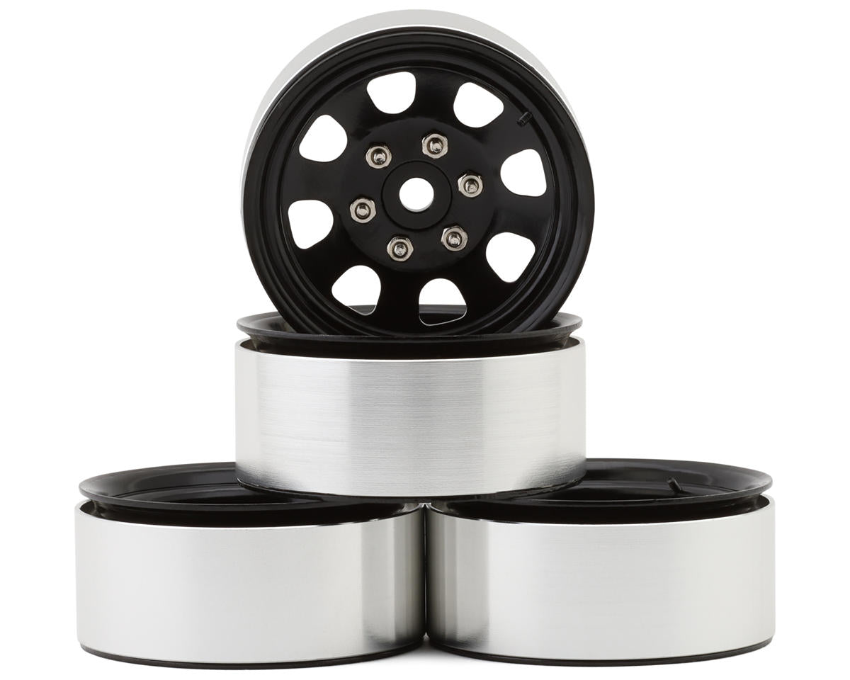 1.9" Steel Beadlock 6-Lug Wagon Wheels (Black) (4) w/12mm Hex
