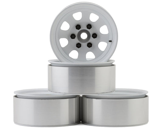 1.9" Steel Beadlock 6-Lug Wagon Wheels (White) (4) w/12mm Hex