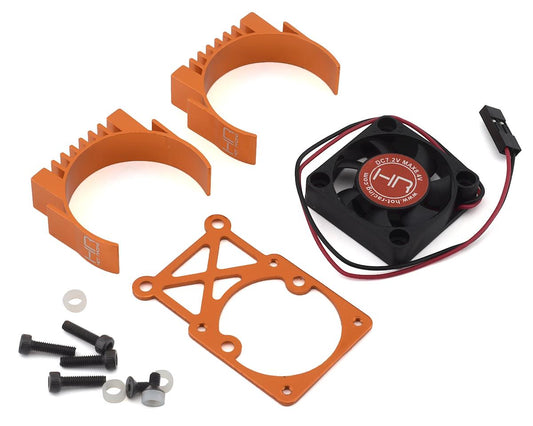 Clip-On Two-Piece Motor Heat Sink w/Fan (Orange)