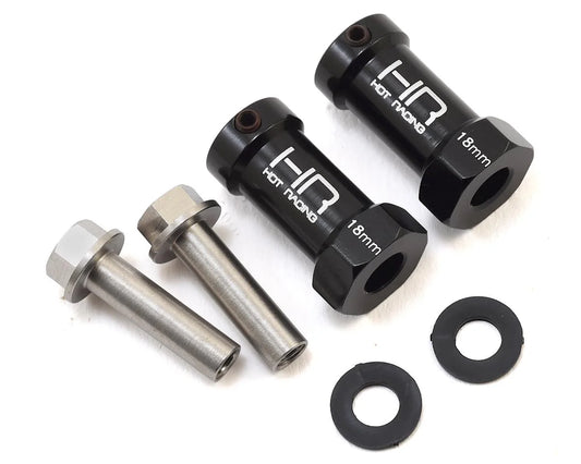Axial Wheel Hub Extensions w/12mm Hex (Black) (2) (+18mm)