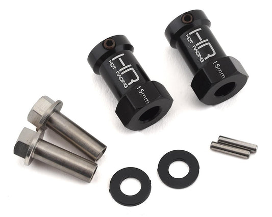 Axial Wheel Hub Extensions w/12mm Hex (Black) (2) (+15mm)