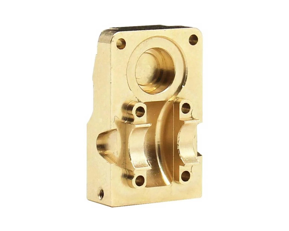 SCX24 Brass Differential Cover w/ Stainless Axle Skid Plate - 13g