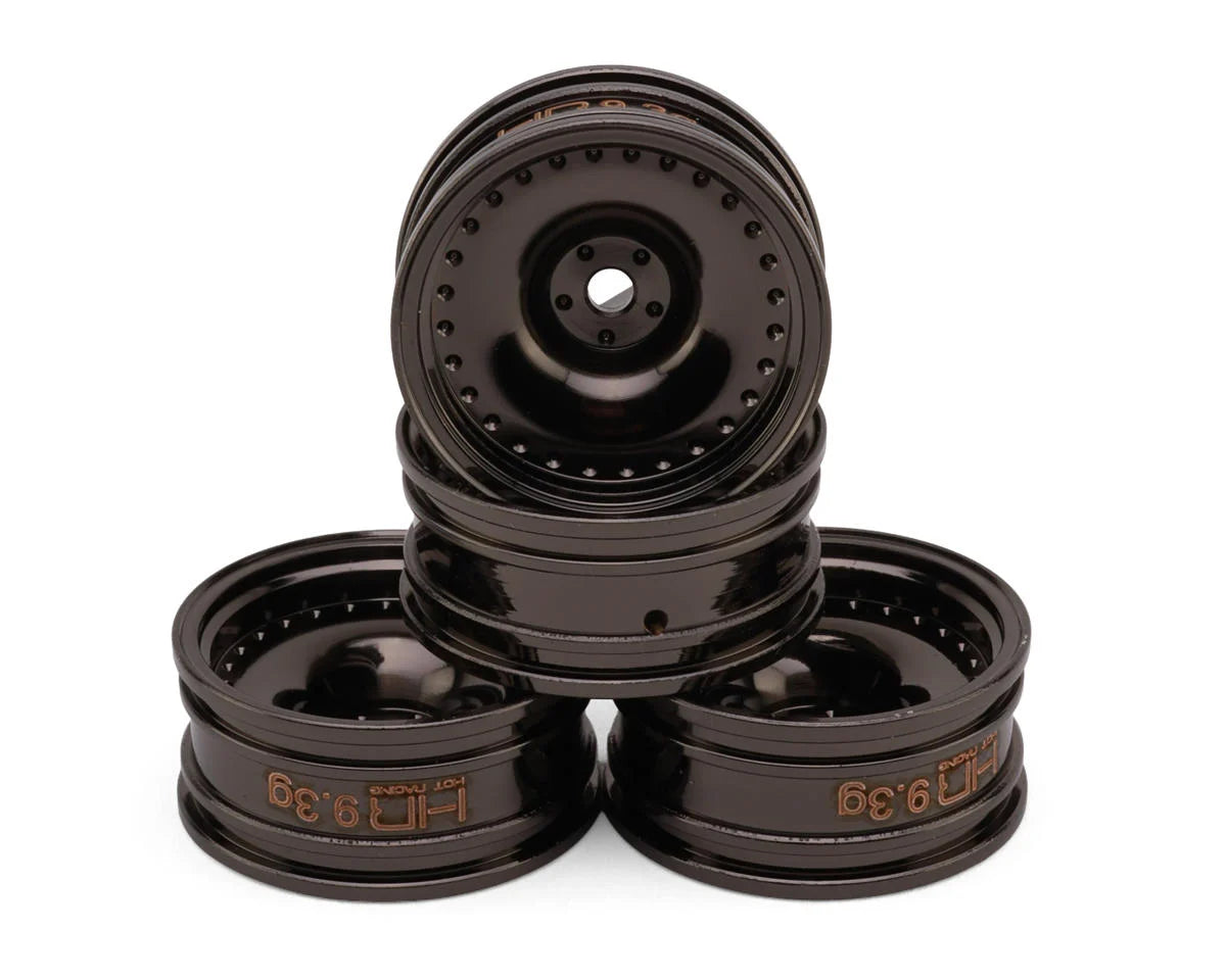Axial SCX30 0.7" Brass Crawler Wheels (Black Chrome) (4) (9.3g ea)