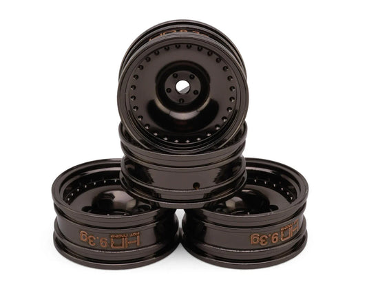 Axial SCX30 0.7" Brass Crawler Wheels (Black Chrome) (4) (9.3g ea)
