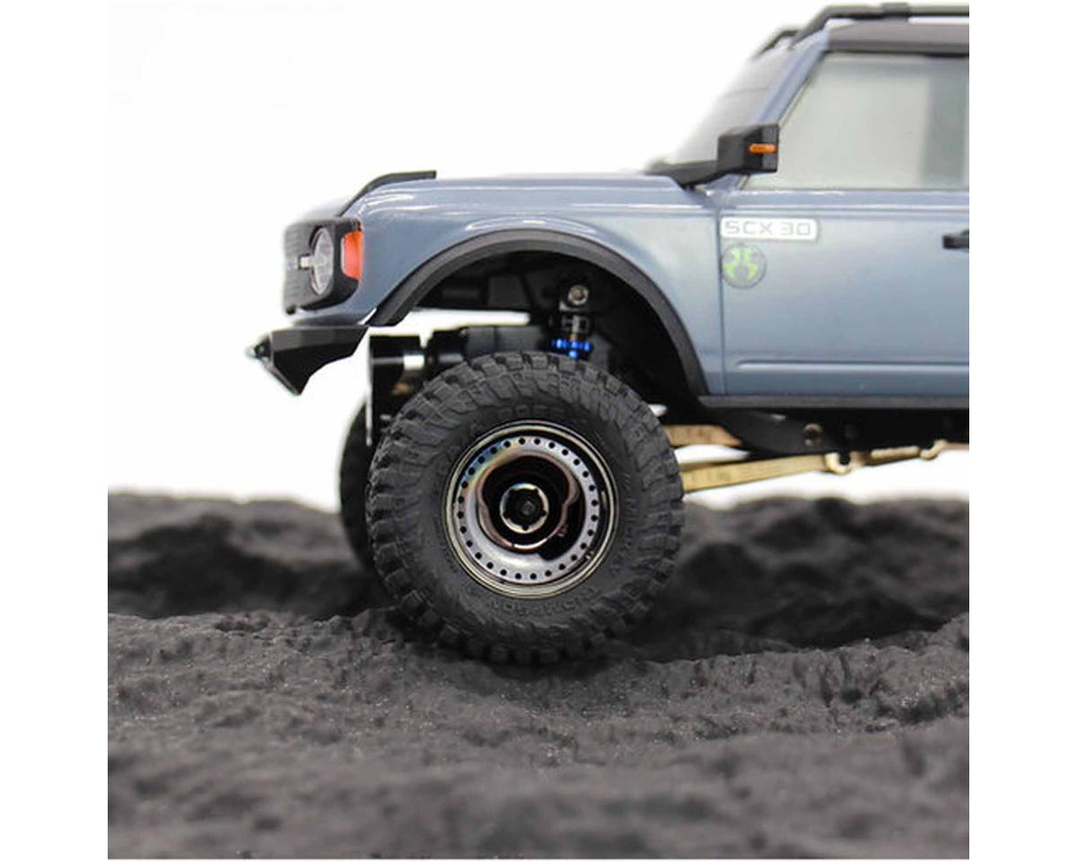 Axial SCX30 0.7" Brass Crawler Wheels (Black Chrome) (4) (9.3g ea)