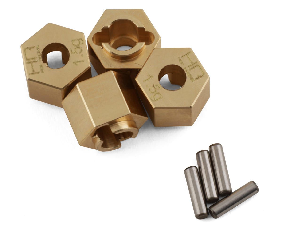 TRX-4M 7mm Brass Wheel Hexes w/Pins (4) (+1.5mm) (1.5g)