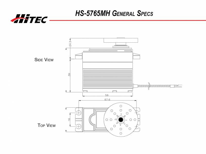 HS-5765MH High Voltage, Metal Gear, Giant Scale Servo