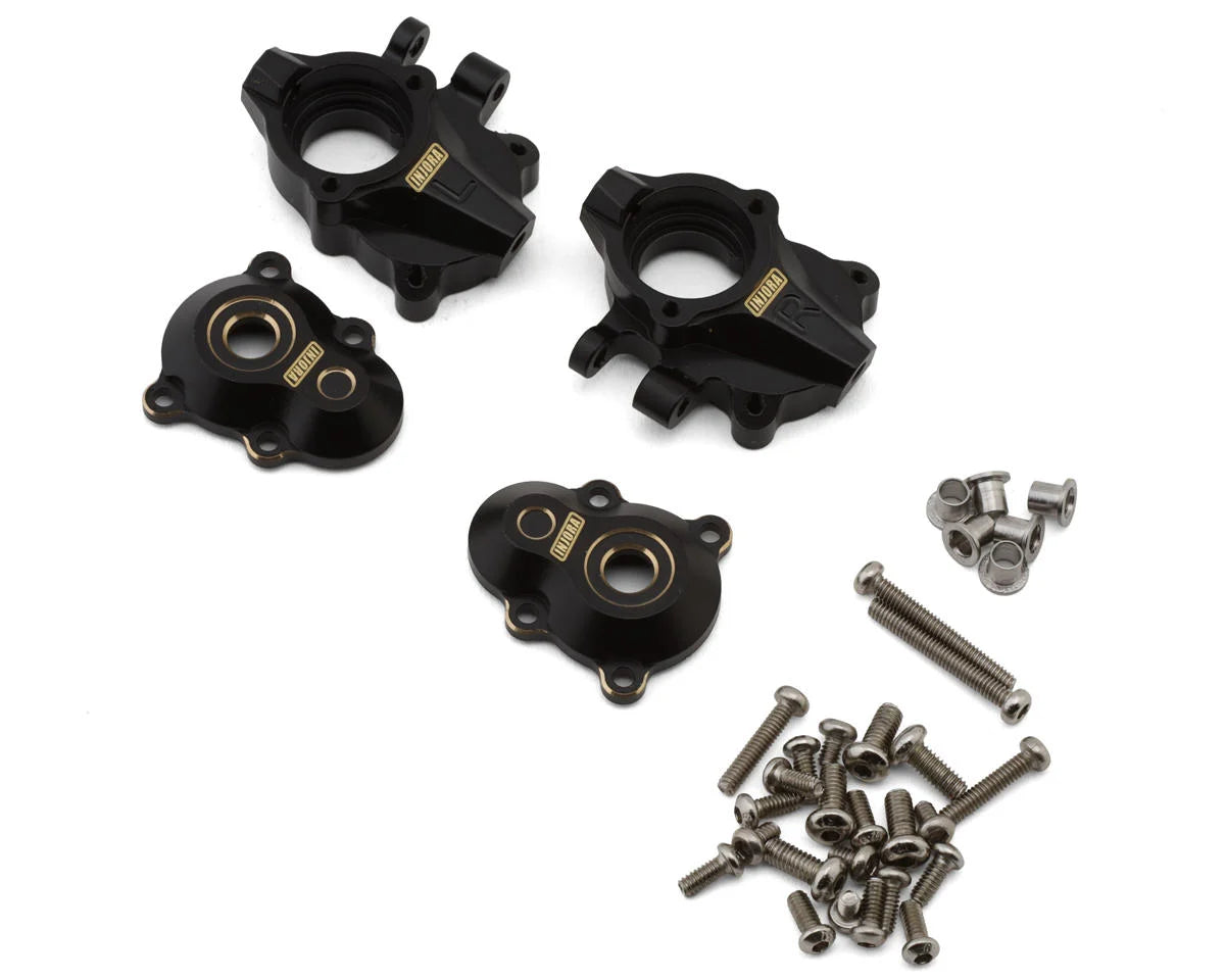Redcat Ascent-18 Brass Front Portal Covers & Steering Knuckles Set (Black) (42g Total Weight) (Ascent-18/Scout II Brushed)