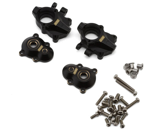 Redcat Ascent-18 Brass Front Portal Covers & Steering Knuckles Set (Black) (42g Total Weight) (Ascent-18/Scout II Brushed)