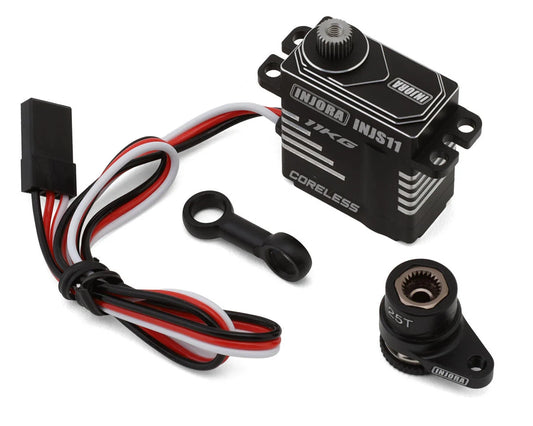 INJS11 Aluminum High Voltage Micro Servo Set (Grom/NASCAR) w/Aluminum Servo Saver (25T)