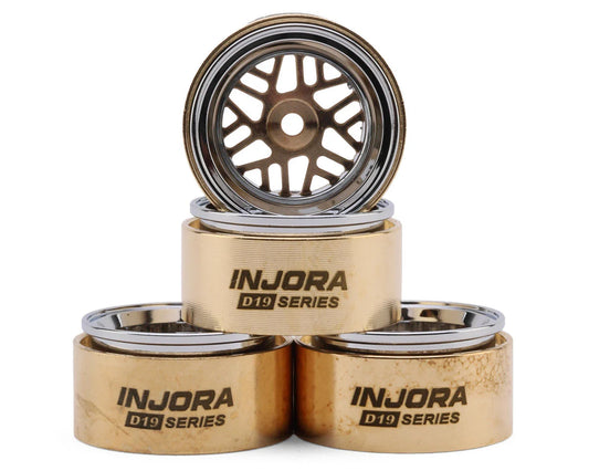 0.7" D19 ModuWheel Brass & Aluminum Micro Crawler Beadlock Wheels (Gold) (4) (9.4g ea) (-2mm Offset)